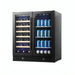 KingsBottle beer and Wine Fridge Combo Stocked Front View Black