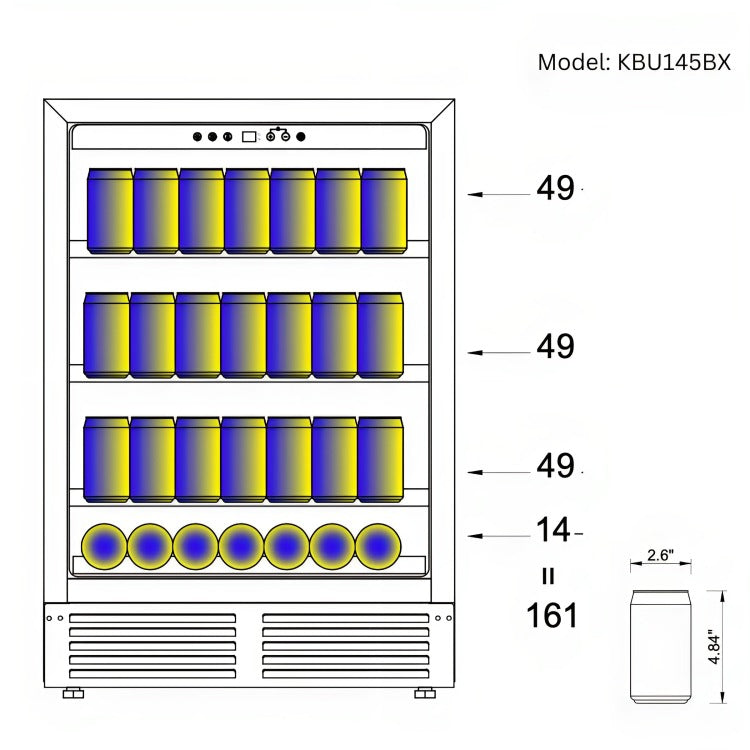 KingsBottle KB145BX Can Layout