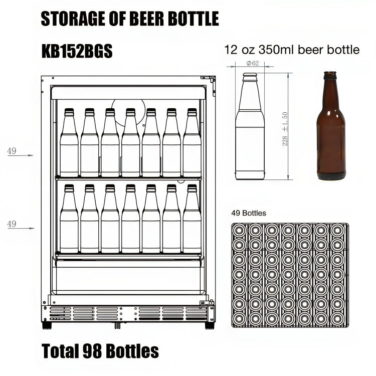 KingsBottle KB50BX Example Bottle Layout