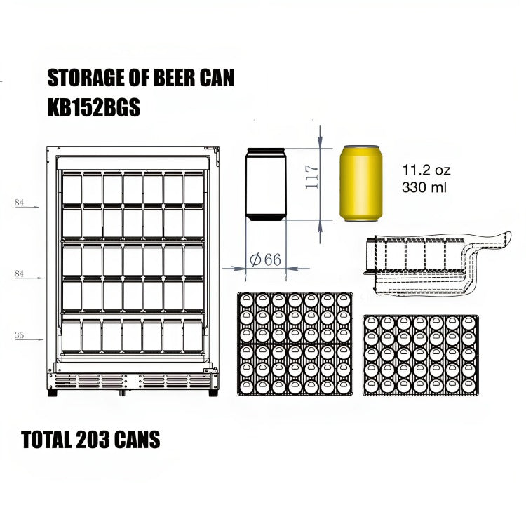 KingsBottle KB50BX Example Can Layout