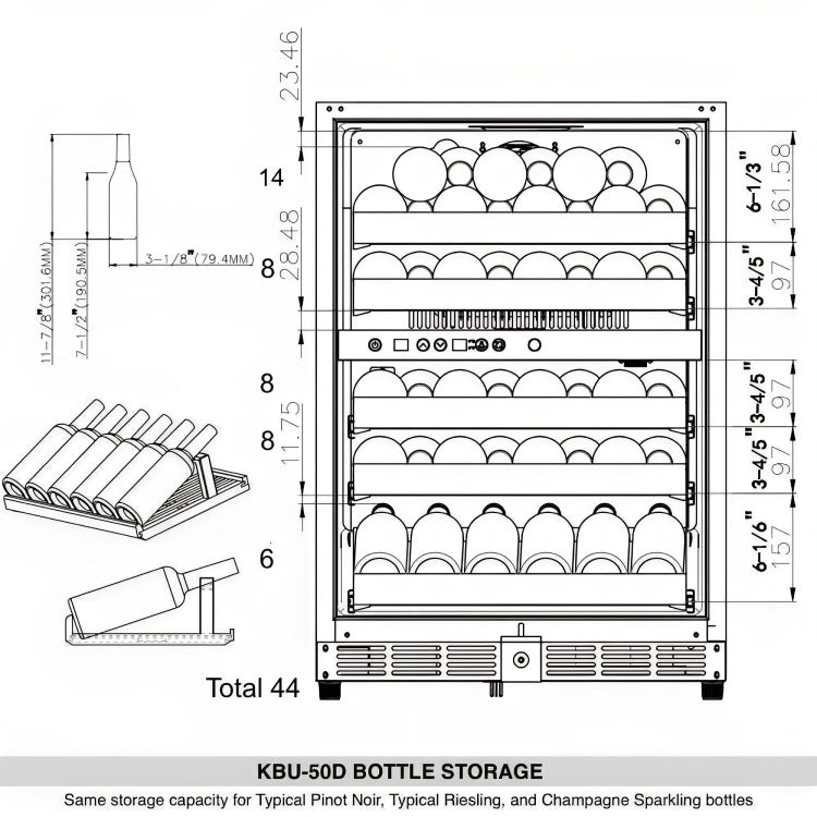 KingsBottle KB50DX Bottle Layout