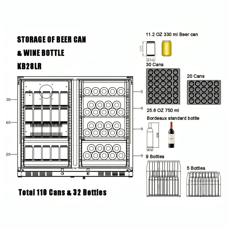 KingsBottle KB28LRX Beer Can and Wine Example