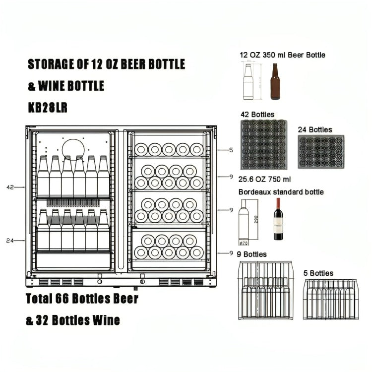 KingsBottle KB28LRX Beer Bottle and Wine Example