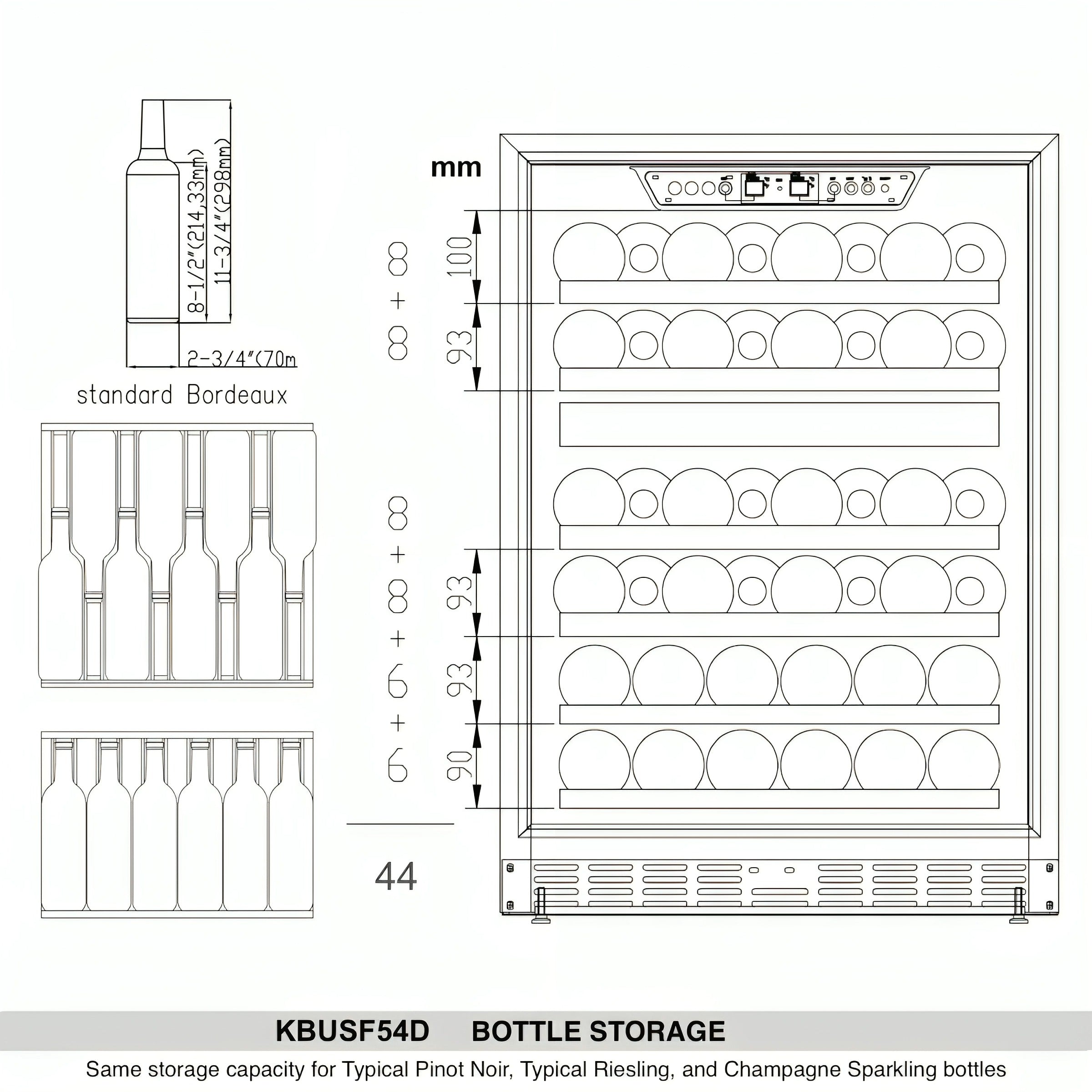 KingsBottle KBUSF54D-FGLHH Bottle Layout